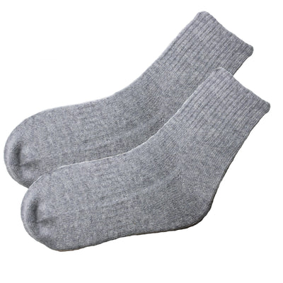 Cashmere Ribbed Socks Silver Grey pair
