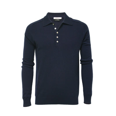 Men´s Cashmere Polo Neck Sweater Porter - Hommard Navy
