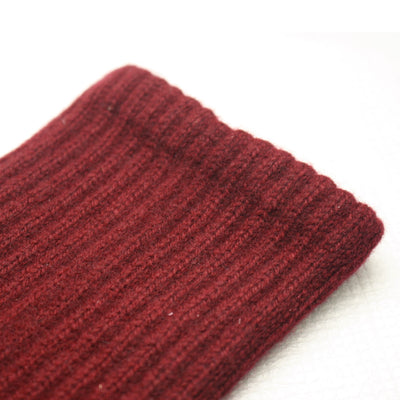 Cashmere Ribbed Socks Bordeaux rib detail