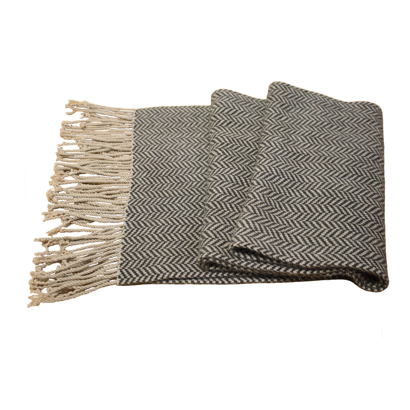 Camel Woolwhite Cashmere Herringbone Scarf - Hommard